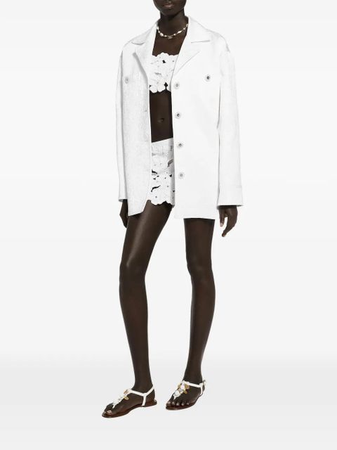 Dolce & Gabbana jacquard brocade coat - White