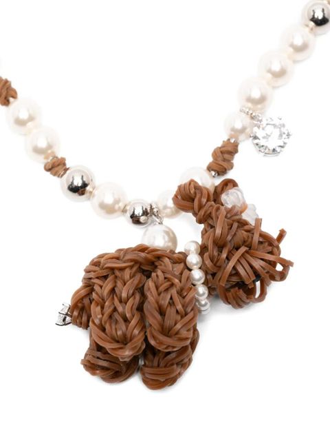 SHUSHU/TONG dog-charm necklace - White