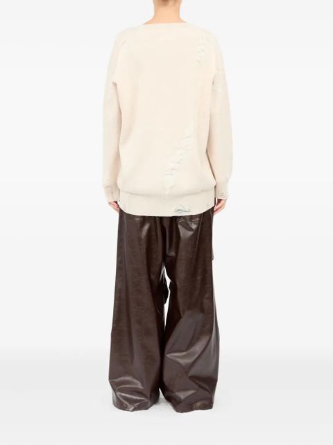 MM6 Maison Margiela distressed sweatshirt - Neutrals