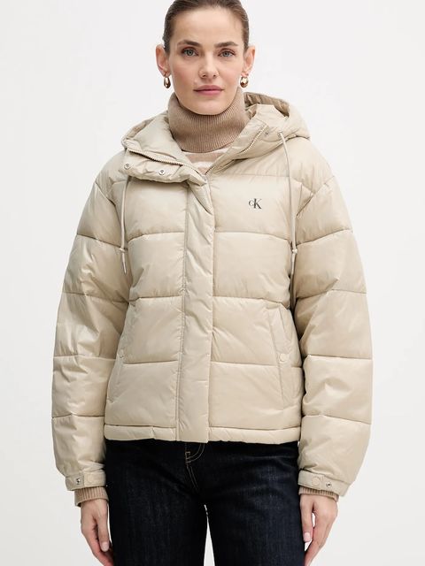 Calvin Klein Jeans kurtka kolor beżowy przejściowa LV047D505G - zdjęcie produktu nr 1