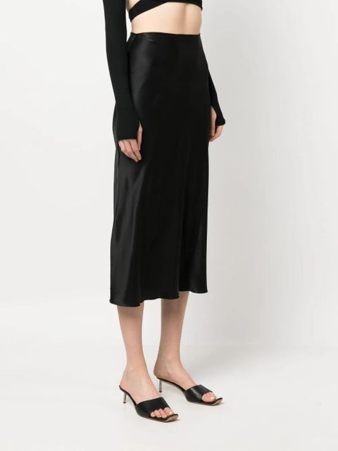 MANURÍ Patricia silk skirt - Black