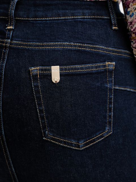 Liu Jo spódnica jeansowa kolor granatowy midi prosta UF5092.D0264