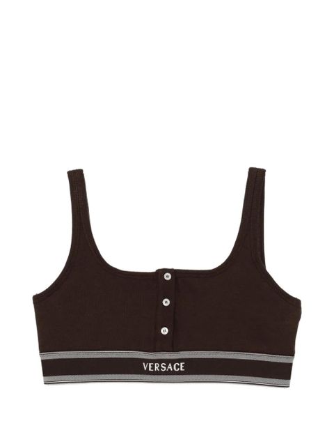 Versace logo-embroidered bra - Brown - zdjęcie produktu nr 1