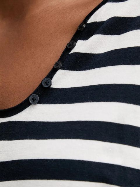 Zadig&Voltaire Henley striped T-shirt - White