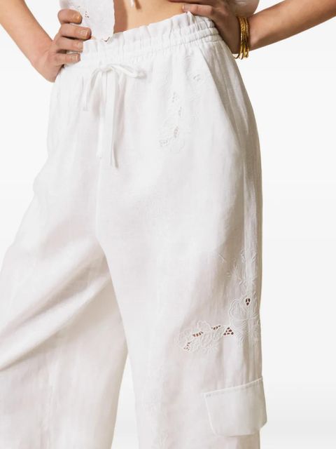 TWINSET embroidered joggers - White