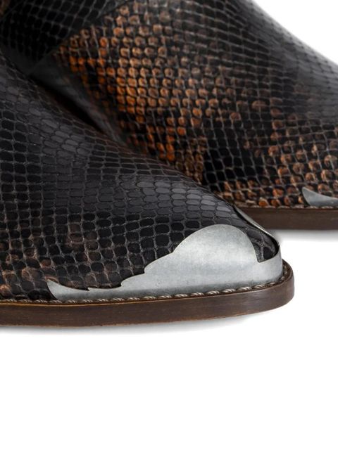 Zadig&Voltaire snakeskin-effect buckle boots - Black