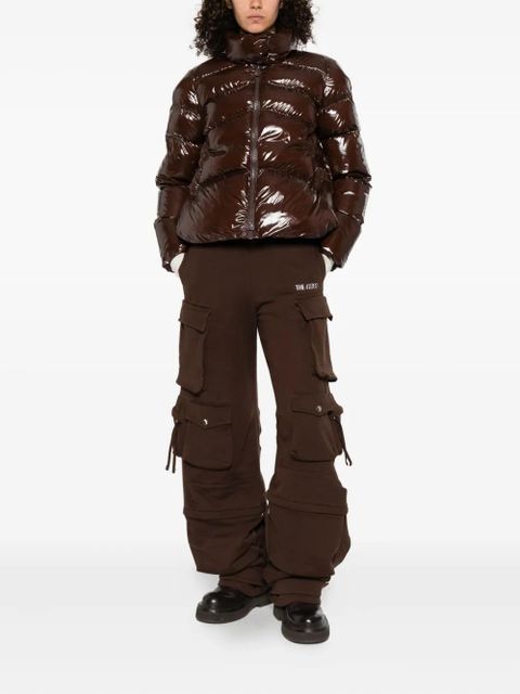 PINKO glossy-finish quilted jacket - Brown