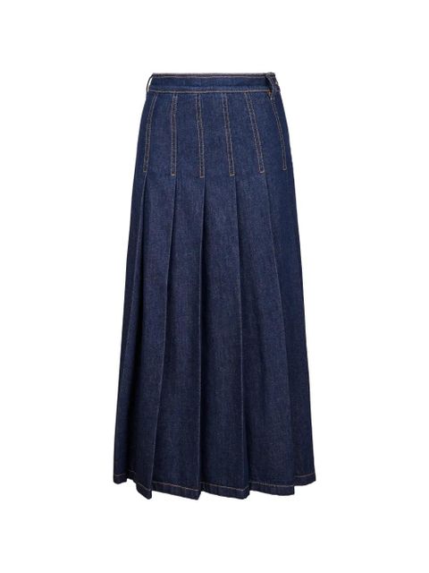 Weekend Max Mara pleated denim midi skirt - Blue - zdjęcie produktu nr 1