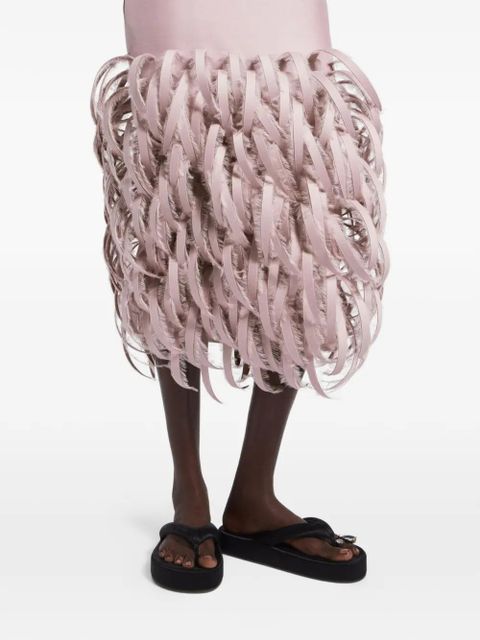 Balenciaga ribbon-trim midi skirt - Pink