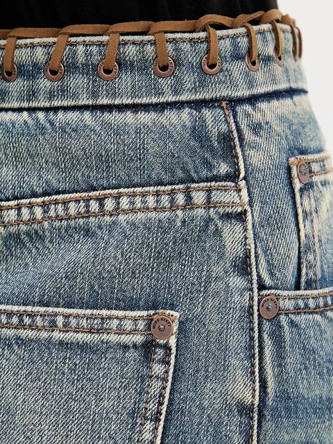 Miss Sixty spódnica jeansowa kolor niebieski maxi prosta 6S3KJ52100