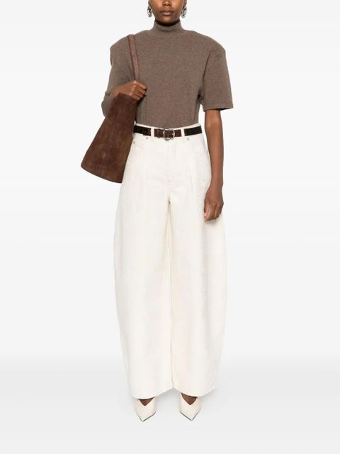 Jacquemus high-neck short-sleeve top - Brown - zdjęcie produktu nr 2
