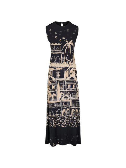 Johanna Ortiz print-detail sleeveless midi dress - Black - zdjęcie produktu nr 1