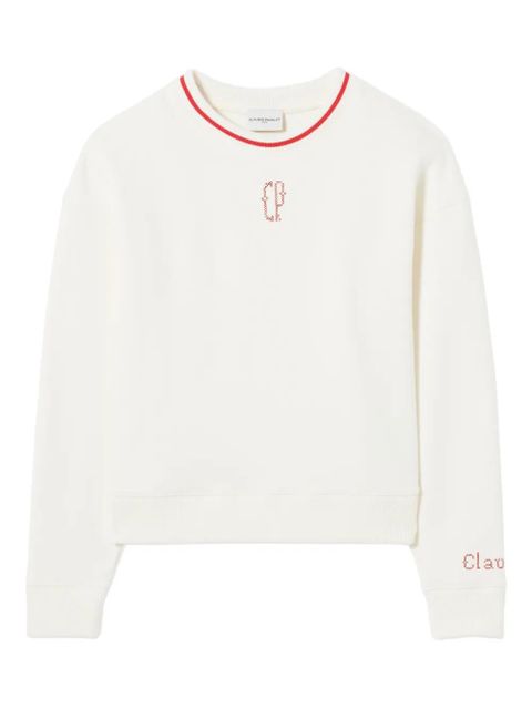 Claudie Pierlot embroidered-detail ribbed sweater - Neutrals - zdjęcie produktu nr 1