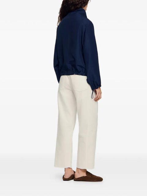 SANDRO drawstring high-neck jacket - Blue