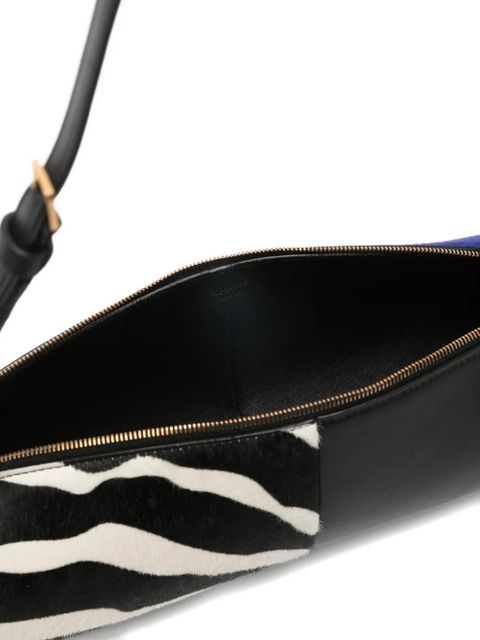 KHAITE Kye zebra-pattern panelled shoulder bag - Black