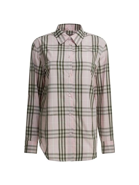 Burberry check-pattern cotton shirt - Pink - zdjęcie produktu nr 1