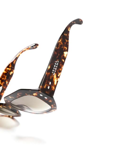 Isabel Marant Eyewear tortoiseshell geometric-frame sunglasses - Brown