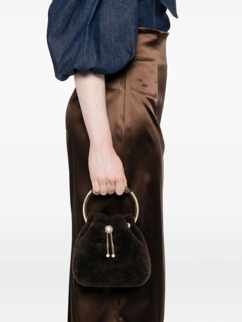 Jimmy Choo Bon Bon pearl-embellished mini bag - Brown - zdjęcie produktu nr 2