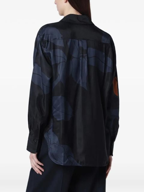 Victoria Beckham floral-print pyjama shirt - Black