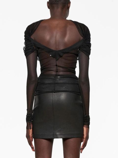 Christopher Esber Veiled silk top - Black