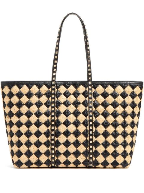 Valentino Garavani Rockstud embroidered tote bag - Neutrals - zdjęcie produktu nr 1