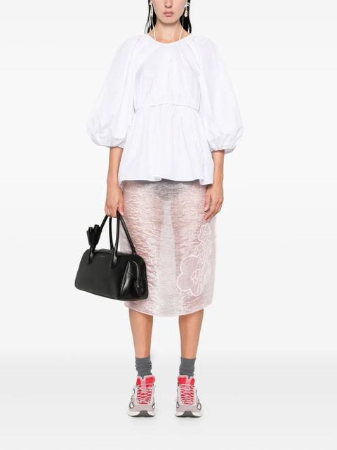 Cecilie Bahnsen gathered-waist puff-sleeve top - White - zdjęcie produktu nr 2