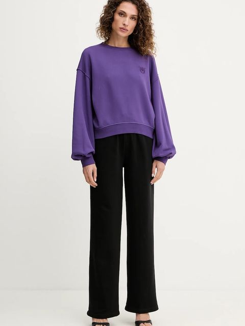 Pinko bluza bawełniana damska kolor fioletowy gładka 105510 A2RB