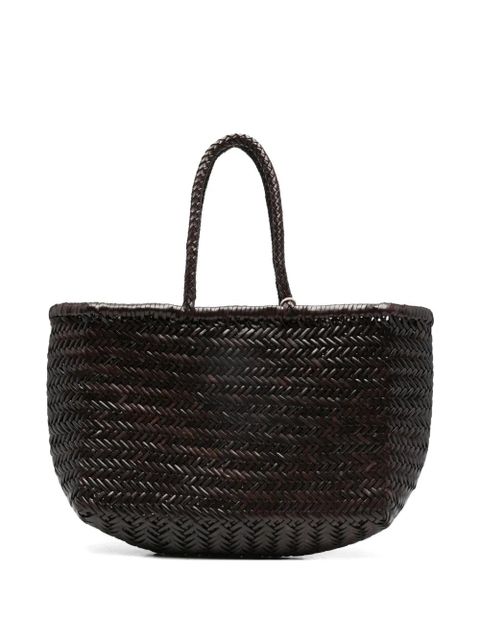 DRAGON DIFFUSION braided-handle shoulder bag - Brown - zdjęcie produktu nr 1