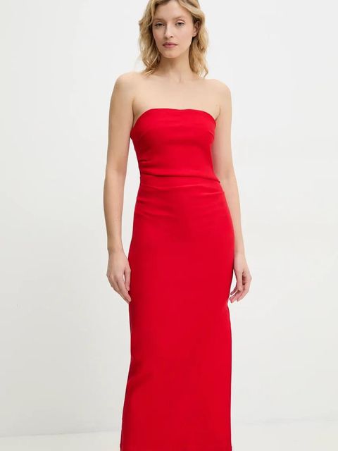 Answear.LAB sukienka kolor czerwony maxi dopasowana - zdjęcie produktu nr 1