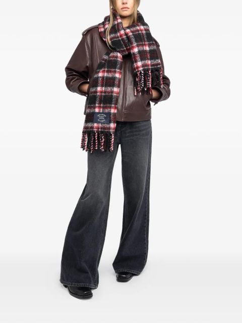 Zadig&Voltaire Joan tartan fringed scarf - Black