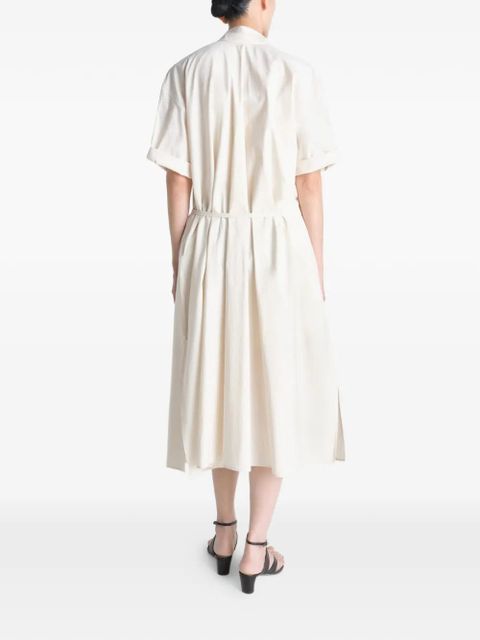 LEMAIRE tie-neck button midi dress - Neutrals