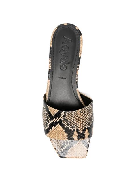 Aeyde Anna snakeskin sandals - Neutrals