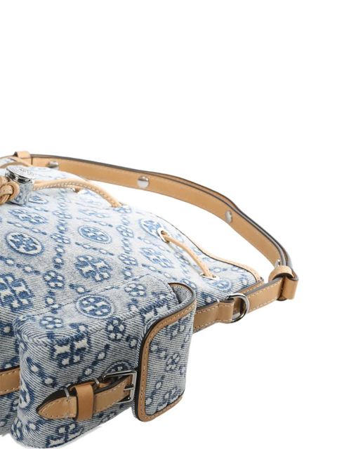 Tory Burch T Monogram drawstring bucket bag - Blue
