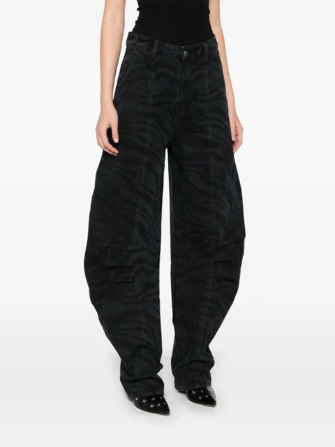 ROTATE BIRGER CHRISTENSEN zebra twill trousers - Black