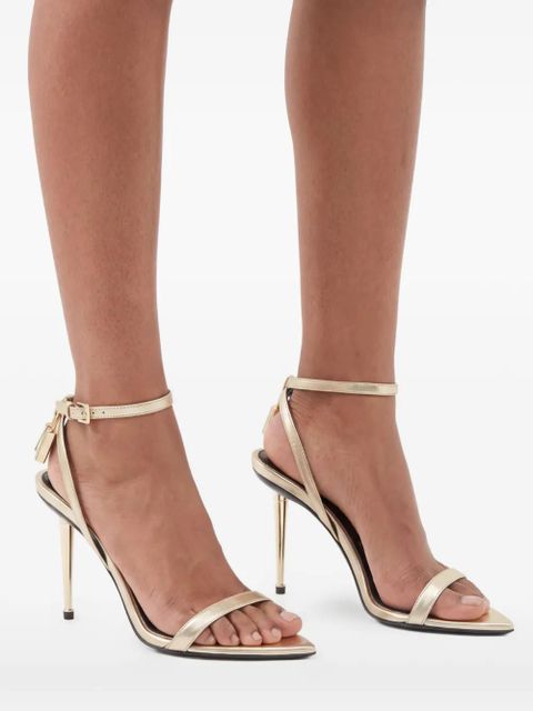 TOM FORD ankle-strap padlock sandals - Gold