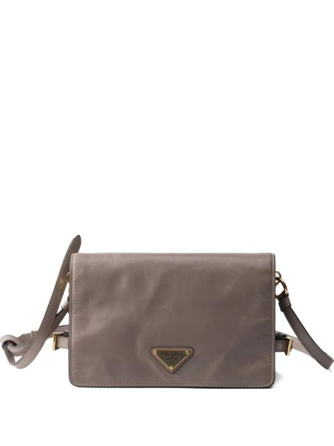 Prada mini leather shoulder bag - Grey - zdjęcie produktu nr 1