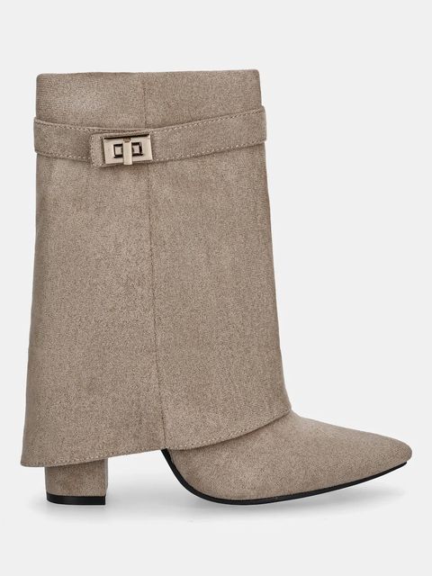 Answear.LAB botki kolor brązowy na słupku lekko ocieplone - zdjęcie produktu nr 1