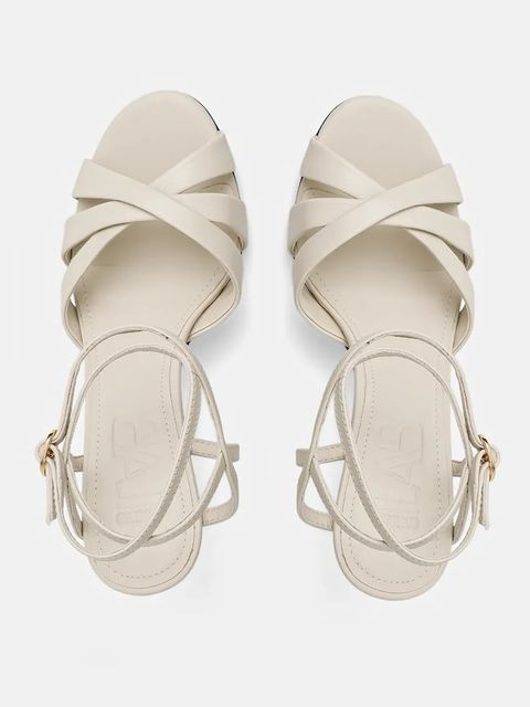 Answear.LAB sandały skórzane kolor beżowy