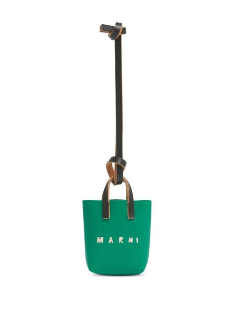Marni stitching printed bag charm - Green - zdjęcie produktu nr 1