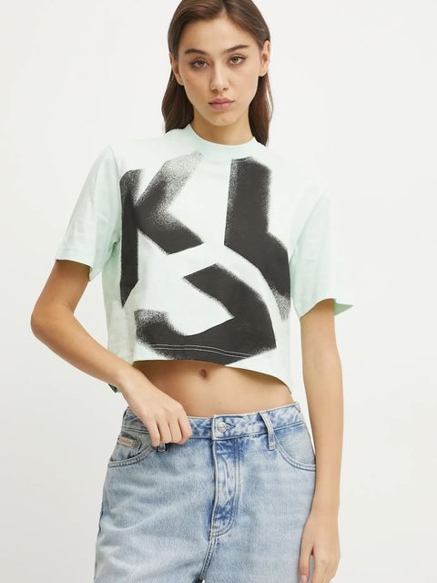 Karl Lagerfeld Jeans t-shirt bawełniany damski kolor zielony A1W17033 - zdjęcie produktu nr 1
