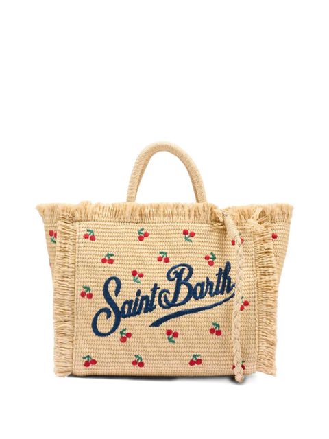 MC2 Saint Barth Vanity cherry embroidered fringe bag - Neutrals - zdjęcie produktu nr 1