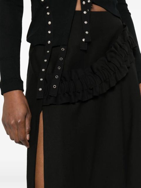 Off-White gathered detail asymmetric short skirt - Black