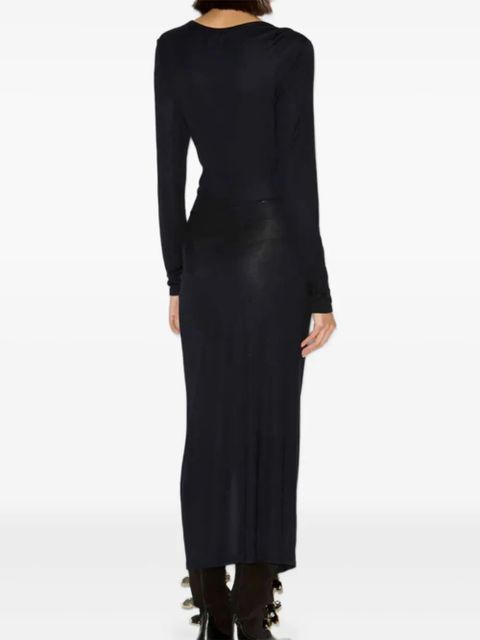 ISABEL MARANT side-gathered long-sleeve midi dress - Black