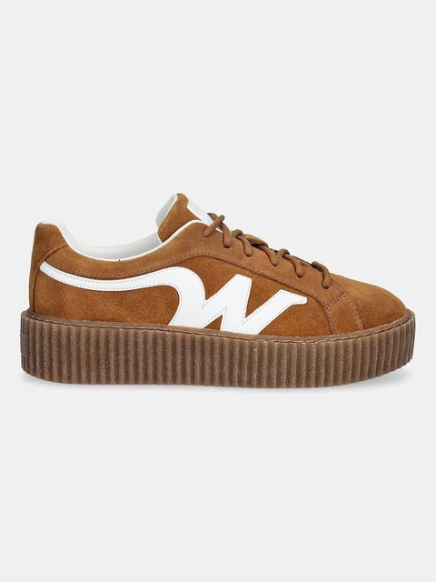 Weekend Max Mara sneakersy skórzane Wkaagile damskie kolor brązowy 2615761014600