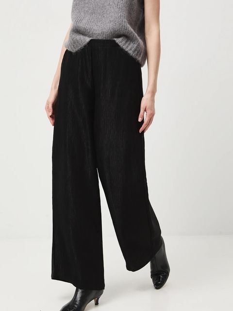 Medicine spodnie damskie kolor czarny szerokie medium waist