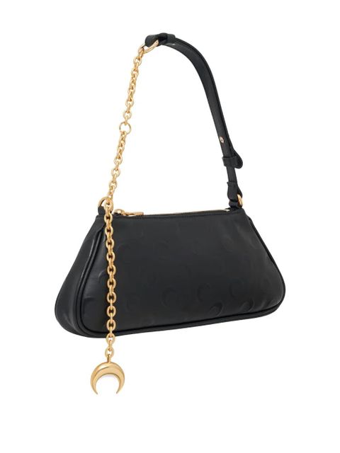 Marine Serre moon embossed chain shoulder bag - Black