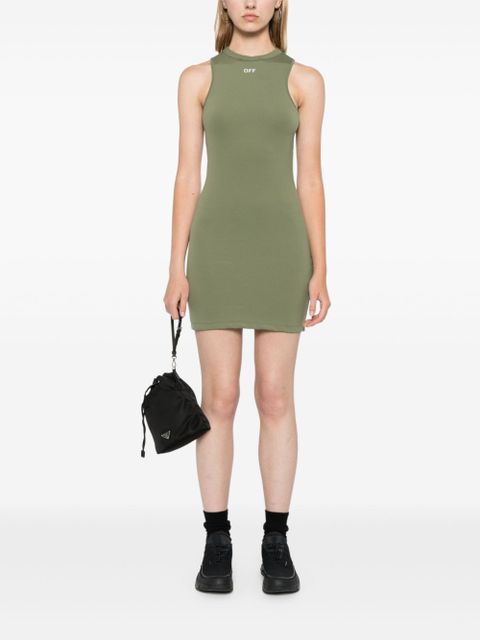Off-White logo-print mini dress - Green - zdjęcie produktu nr 2
