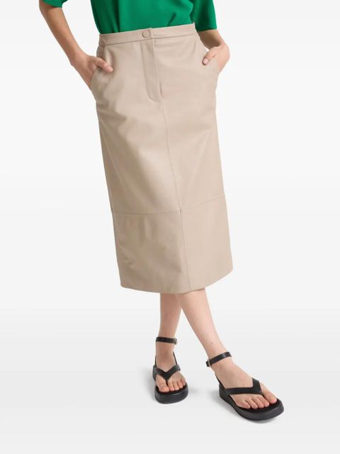 Yves Salomon leather pencil skirt - Neutrals