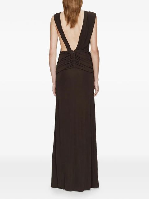 Christopher Esber stone pin drape maxi dress - Brown - zdjęcie produktu nr 2