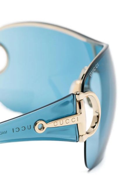Gucci Eyewear frameless half-Horsebit sunglasses - Blue